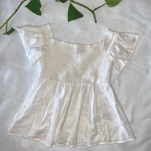 american eagle white flowy shirt